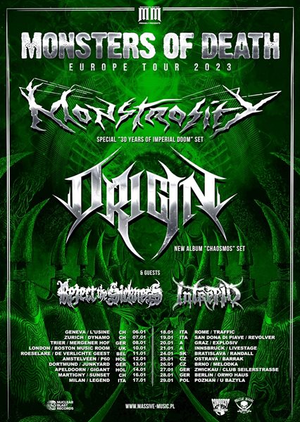 Monstrosity Europe Tour 2023 affiche