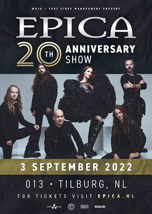 Epica 20th Anniversary show affiche 2022
